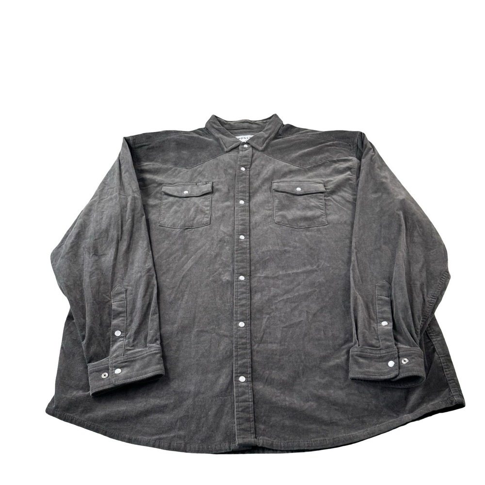 PONCHO Gray Corduroy Mens Pearl Snap Western Shirt Size 3XL XXXL